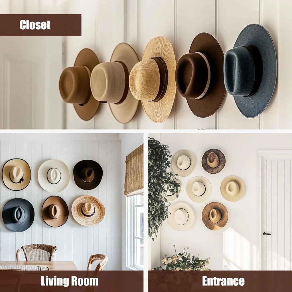  8 Pack Metal Hat Hooks Wall Mounted Hook Cap Holder Multipropose Storage Organizer Rack Home Room Storage Tools