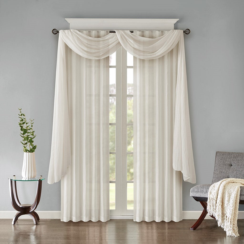 Solid Crushed Curtain Panel Pair (2 Pcs Window Panels)