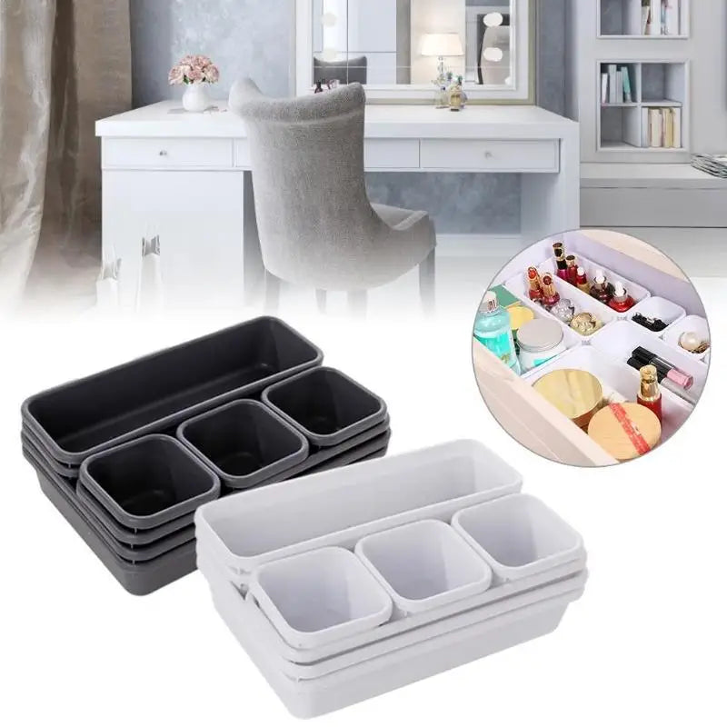 8Pcs Set Home Drawer Organizer Box Trays Storage for Office Kitchen Bathroom Closet Jewelry Makeup Desk Organization