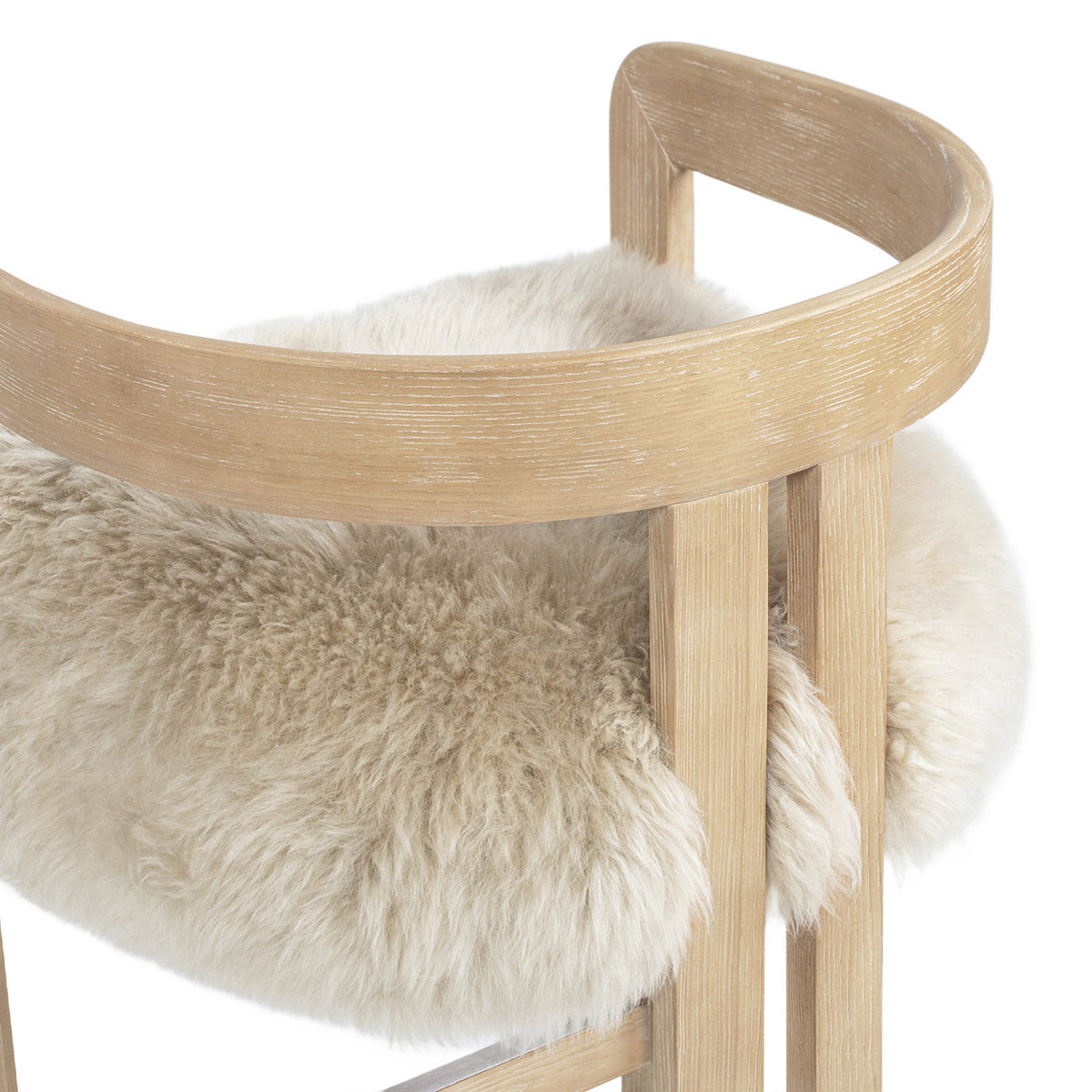 Millwick 26.5" Low Back Genuine Fur Counter Stool