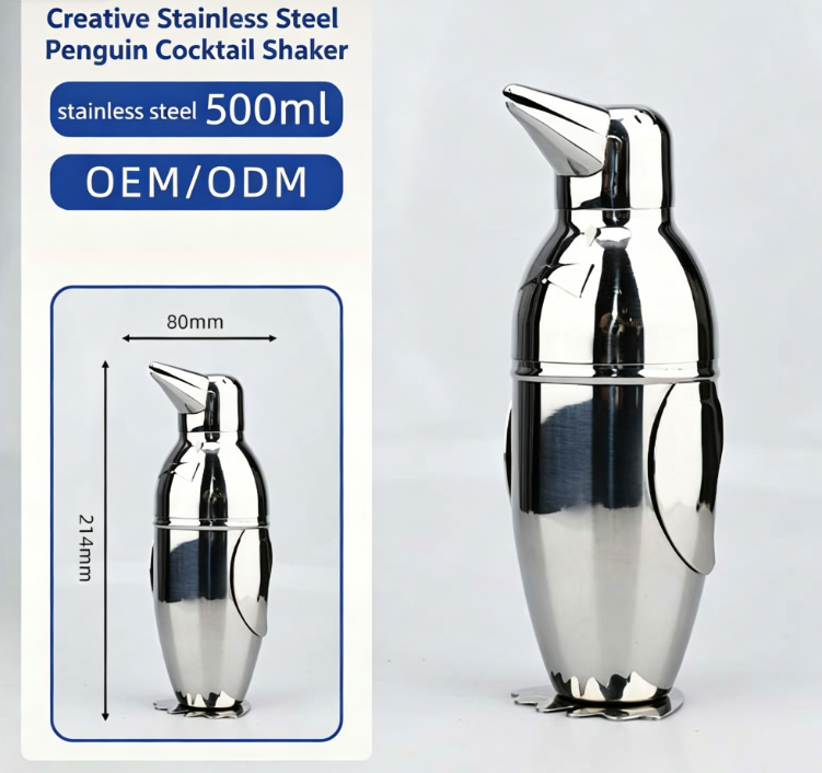 Shaker Professional Cocktail Shaker Stainless Steel Penguin Cup Cocktail Mixing Bottle Cocktail Shaker