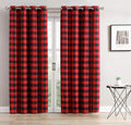 Fennco Styles Buffalo Plaid Home Décor Grommet Top Window Curtain Single 1 Panel for Bedroom, Living Room, Patio Door Backing Sliding Glass Door Drape