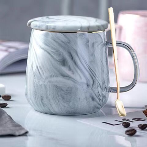 Creative Pink Marble Ceramic Coffee Mug for Lovers