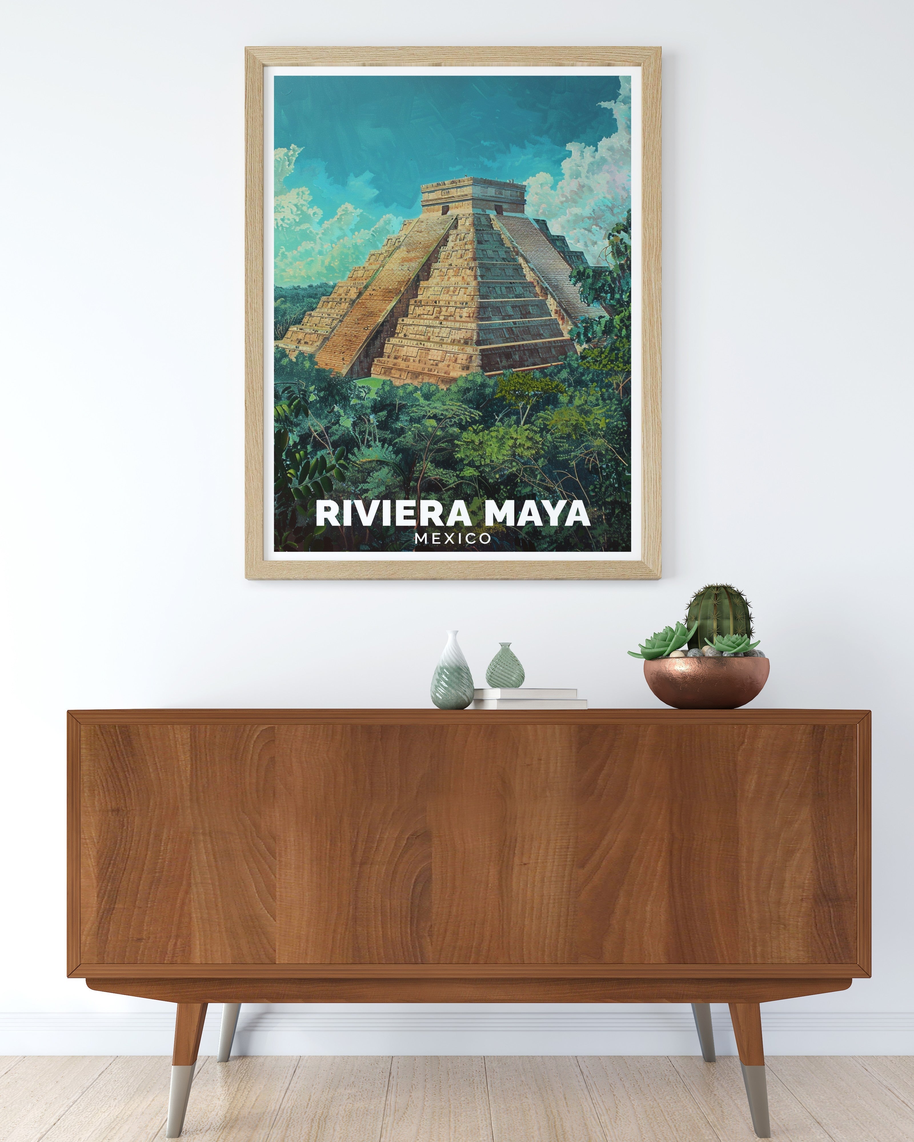 Riviera Maya Art Print - Chichén Itzá Travel Print - Mexico Canvas Art - Riviera Maya Travel Poster