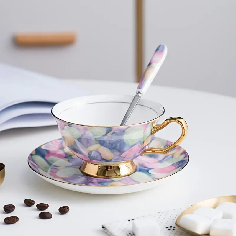 Premium Bone China Coffee Cup Set 200ml/6.76oz