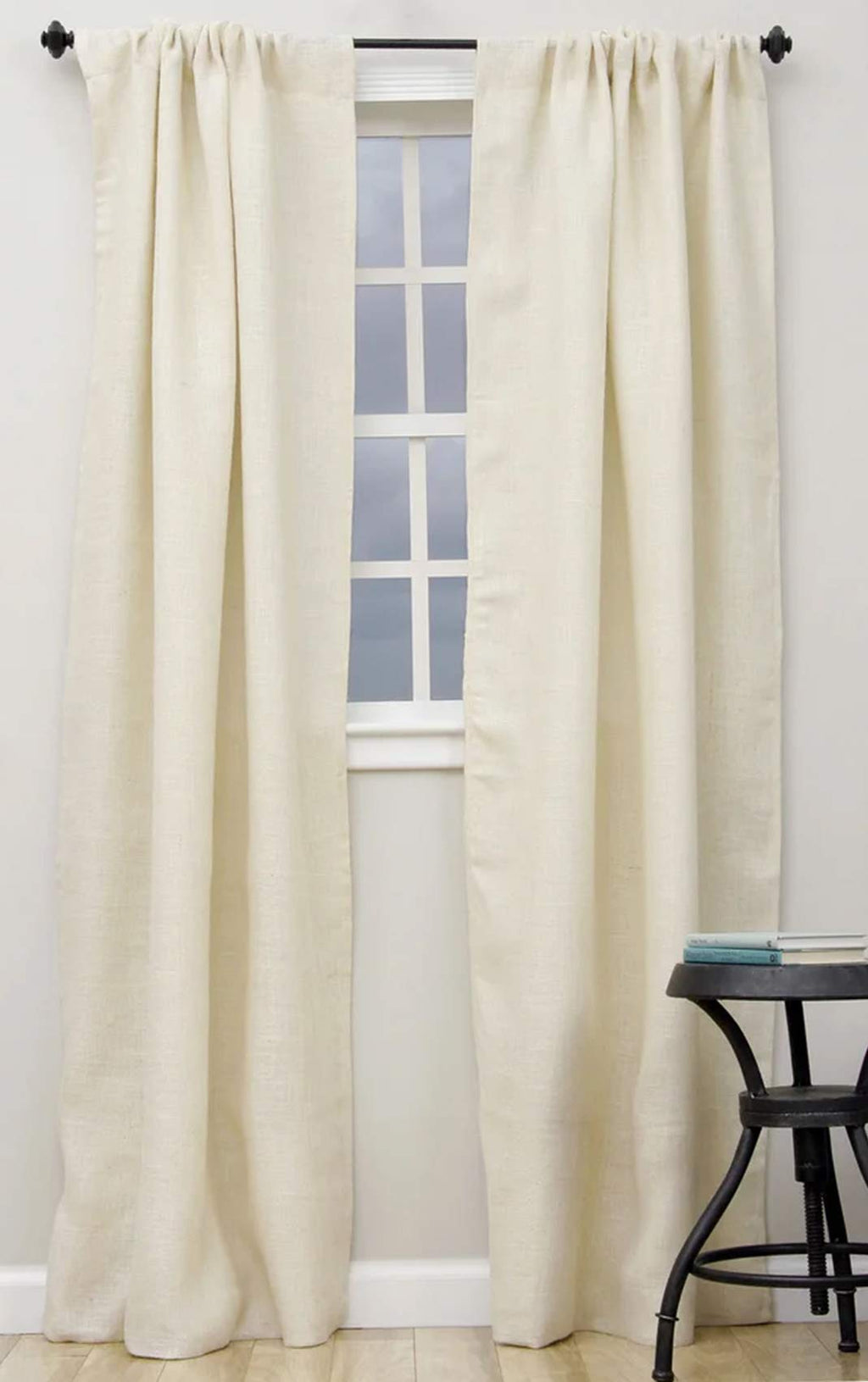 Fennco Styles Passe-Partout Burlap Lined Curtain Drape Panel 42 x 96 Inch, One Piece for Bedroom, Living Room, Patio Door Backing Sliding Glass Door Drape