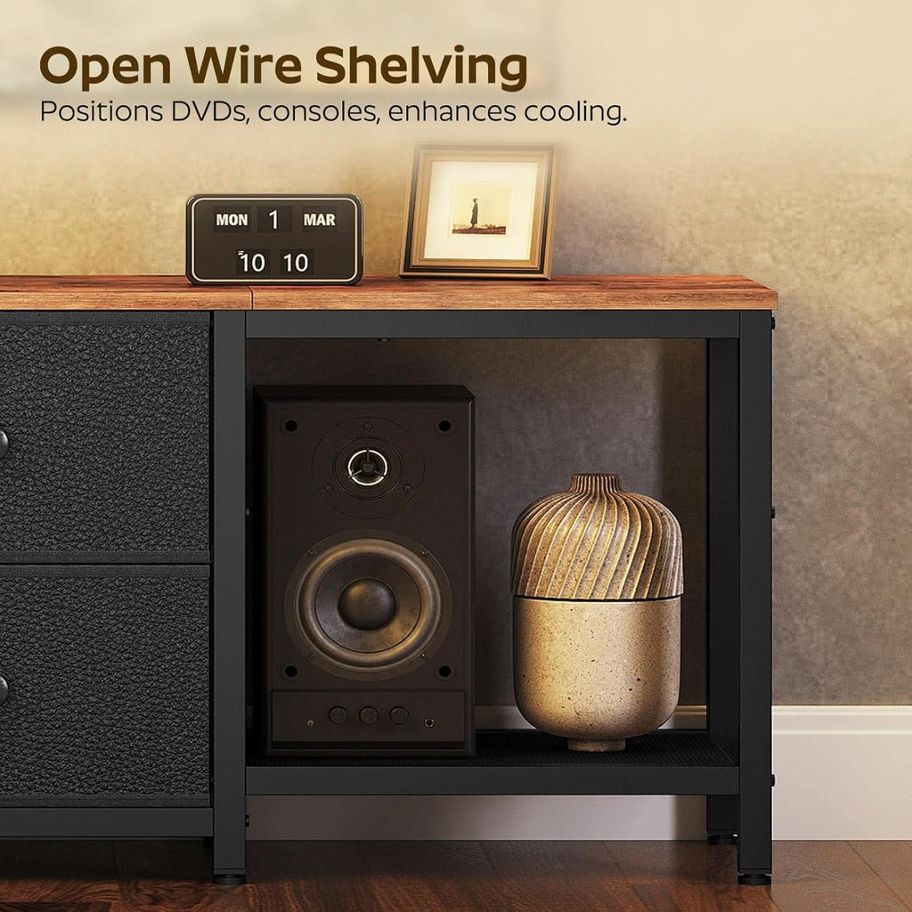 Television Stand For 55-Inch TVs With Hidden Drawers