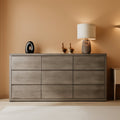 Nine Drawer Wooden Dresser With Soft Close Mechanism Bedroom