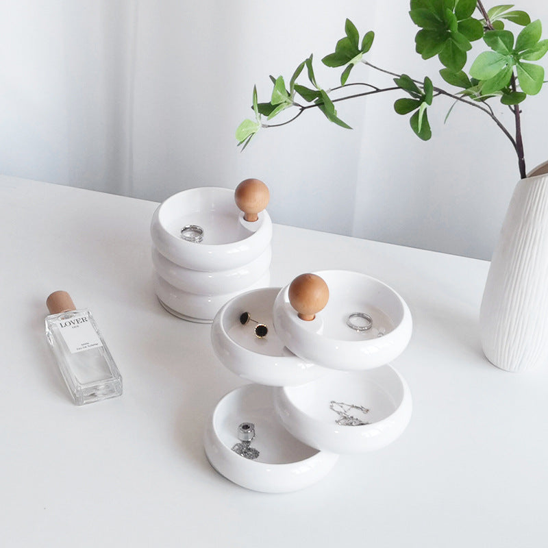 Creative Wooden Jewelry Organizer - Multi-layer Rotating Box