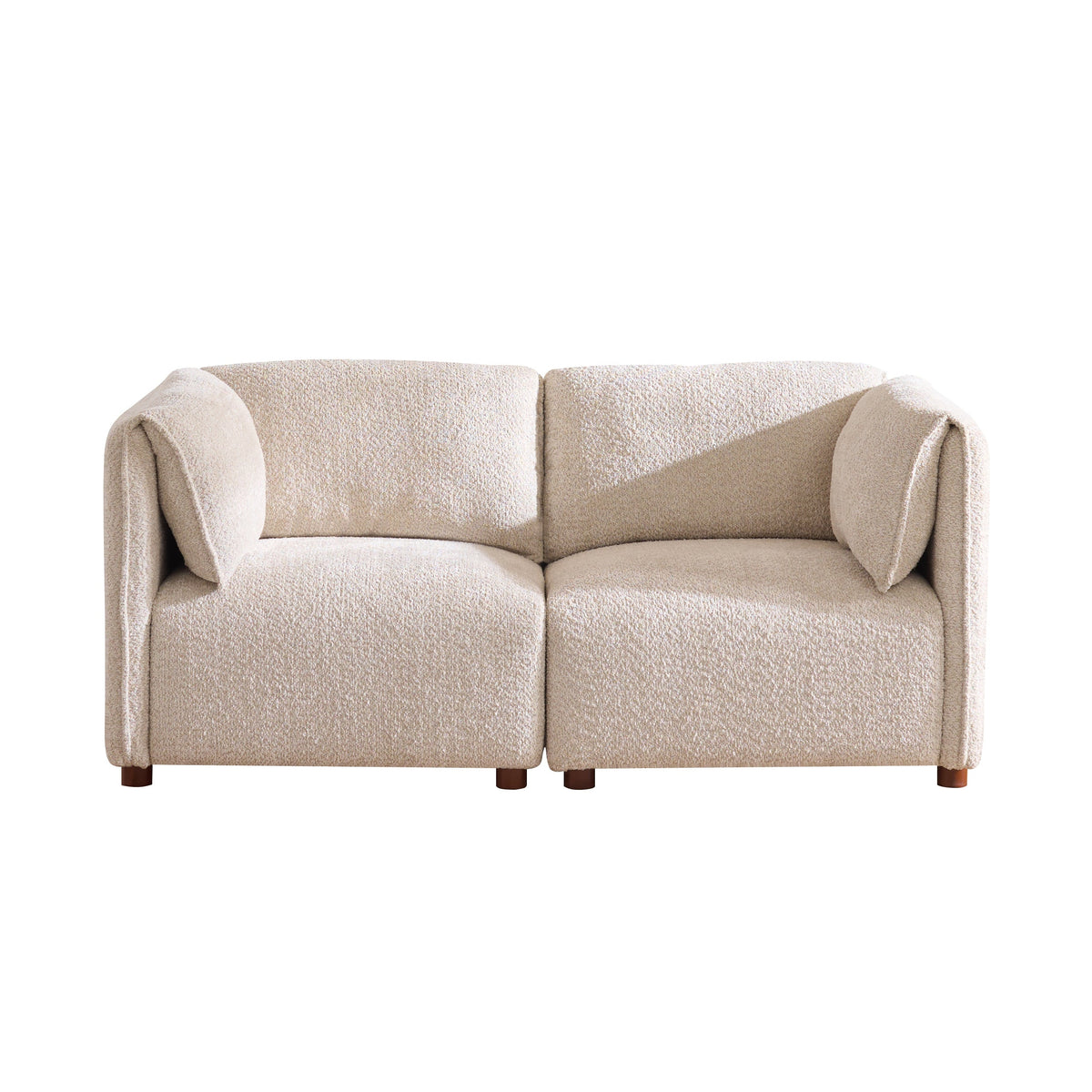 Aura 126 in. 5-Piece L Shaped Boucle Modular Sectional Sofa