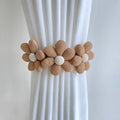 2pcs Home Lace Curtain Strap Curtain Buckle Non Perforated Binding Rope Flower Strap Cream Strap Simple Snap Buckle