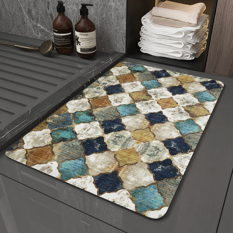 Retro Non-Slip Bath Mat with Quick-Dry Technology