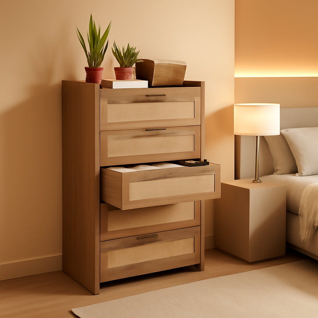 Dark Oak 46 Inch Dresser For Bedroom Storage Solutions