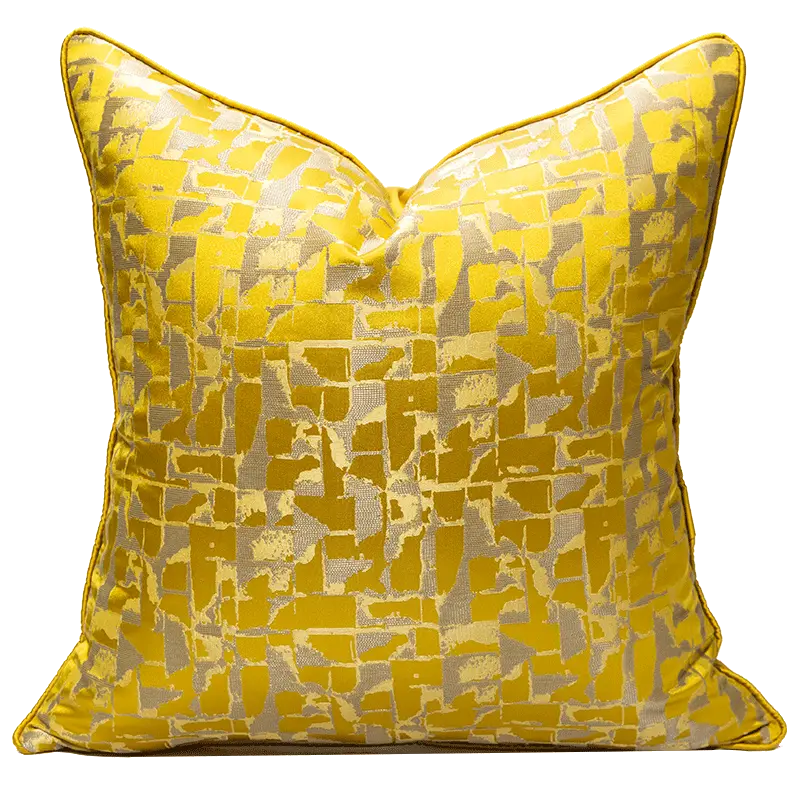 Golden Geometric Square Pillowcase for Home Decor