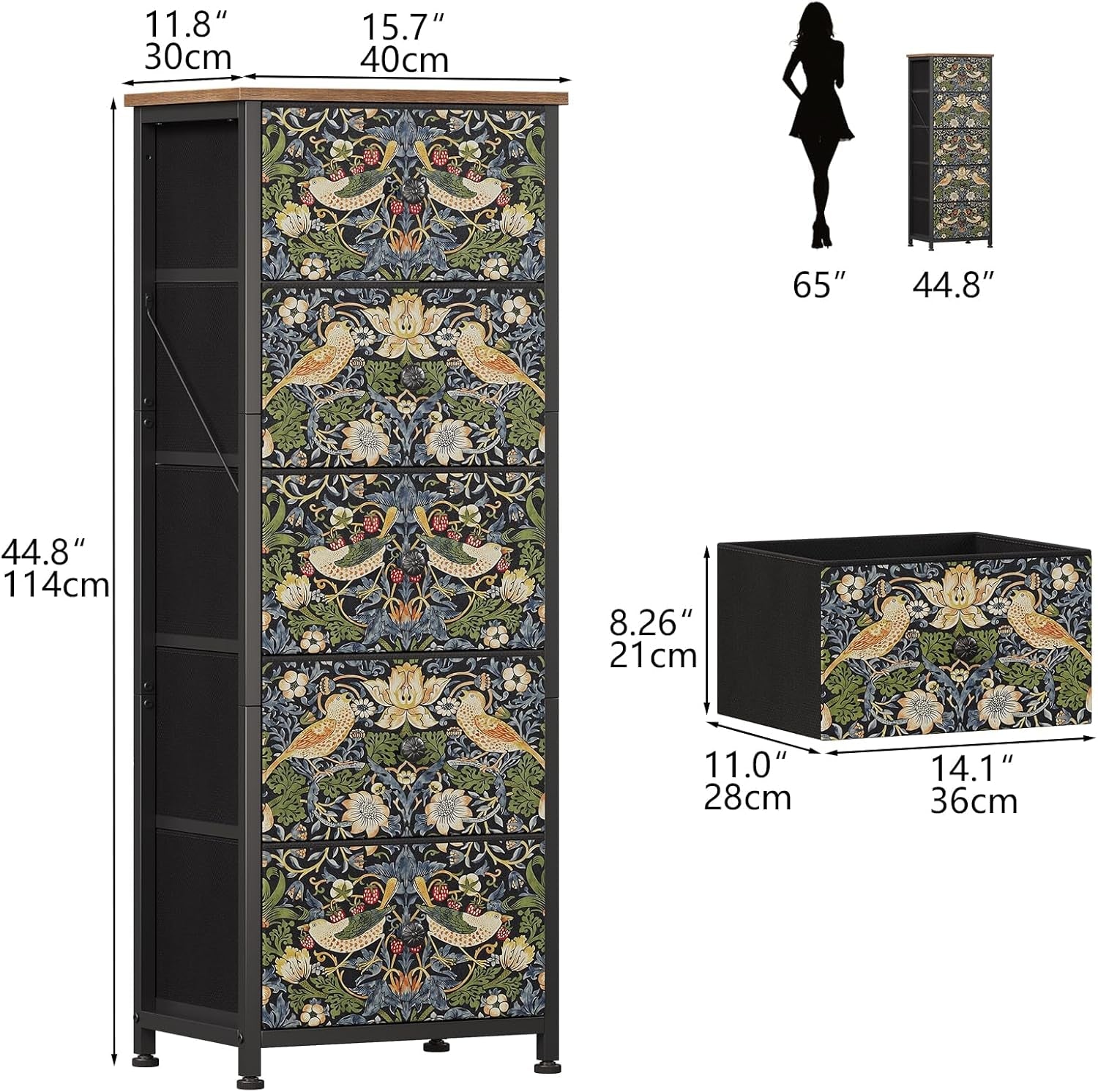Brown Five Drawer Dresser For Bedroom Organization