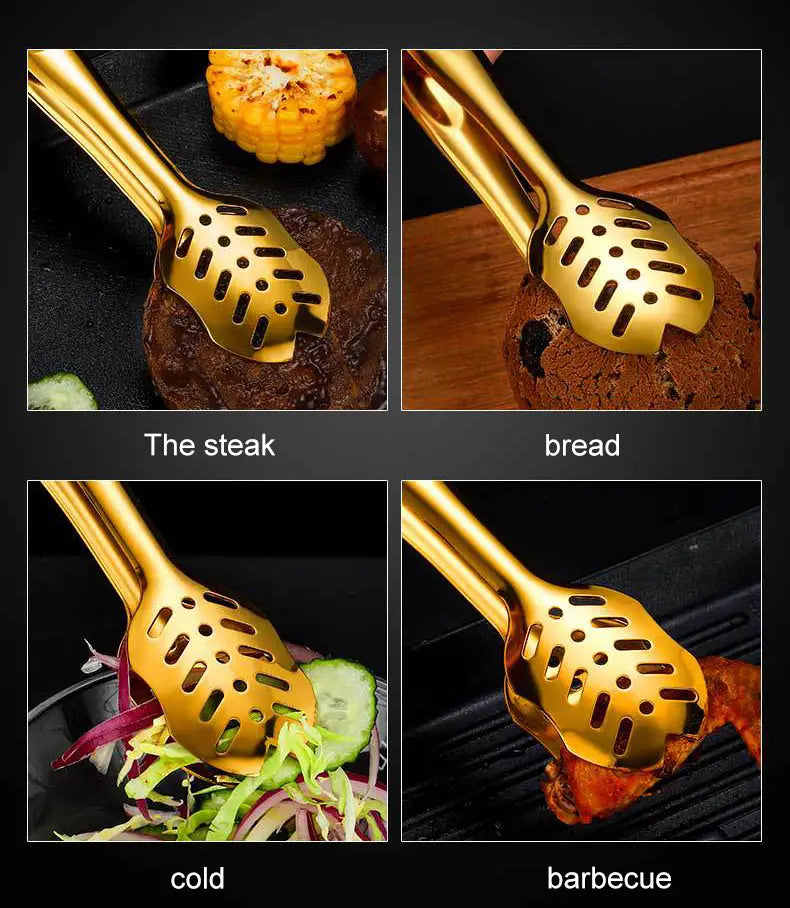 Stainless Steel Steak Clamp Food Clips for Kitchen Use