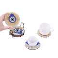 8-Piece Diamond Painting Coaster Set with Stand