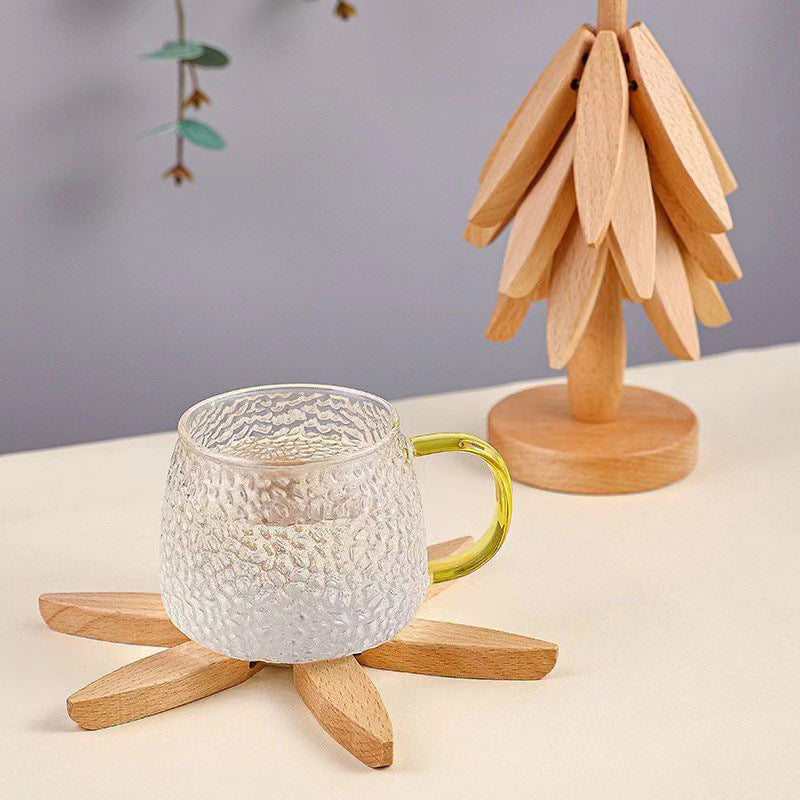 Wooden Creative Walnut Tree Solid Wood Insulation Mat Christmas Tree Insulation Table Mat Household Cup Mat Sand Pot Mat