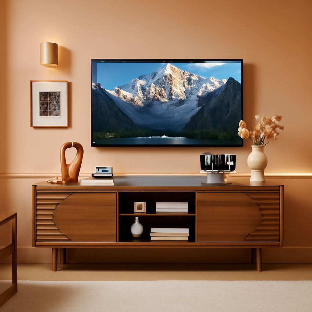63-Inch Television Stand With Expansive Storage Units