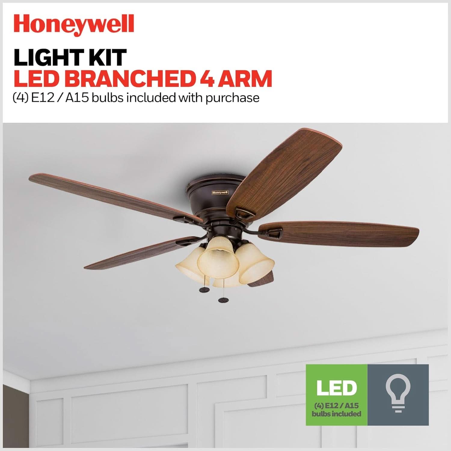 52-Inch Oil-Rubbed Bronze Ceiling Fan With LED Light