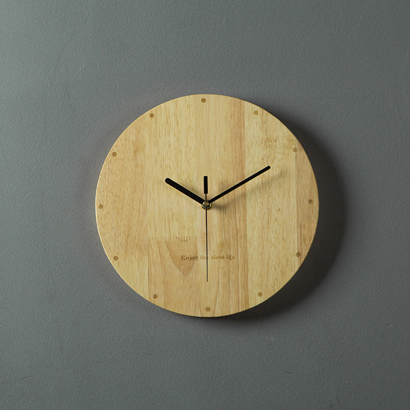 Minimalist Nordic Wooden Wall Clock for Bedroom Decor