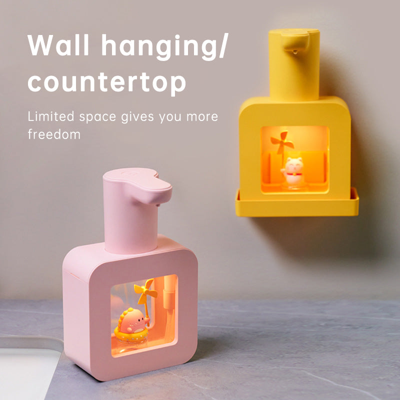 Cute Cat Rechargeable Touchless Automatic Soap Dispenser 400ml Kids foam Soap Dispenser with Night Light