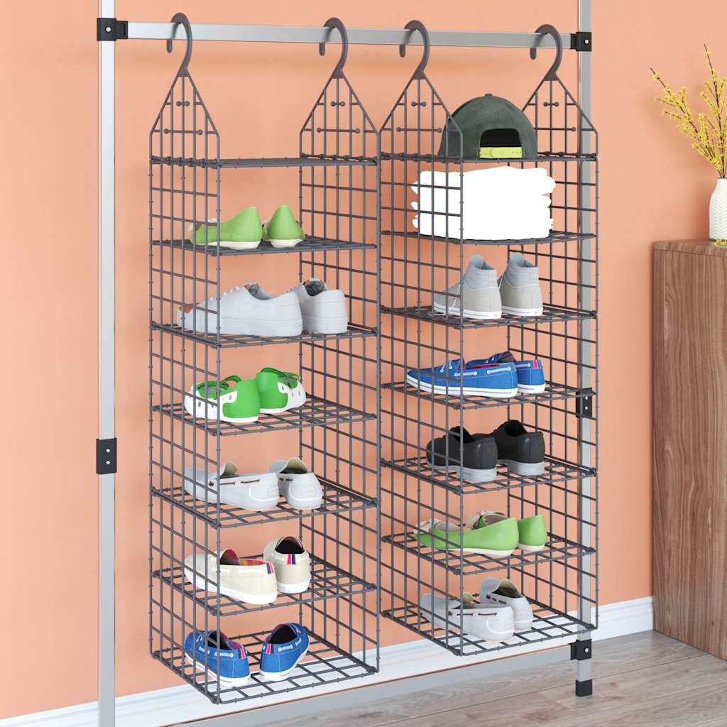 Vidaxl Hanging Closet Organizers 2 pcs with 7 shelves