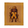 African Prince Quilted Throw Blanket — Brown & Gold Royal Kid’s Throw