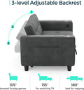 Corduroy Gray 54 Inch Multifunctional Sleeper Sofa