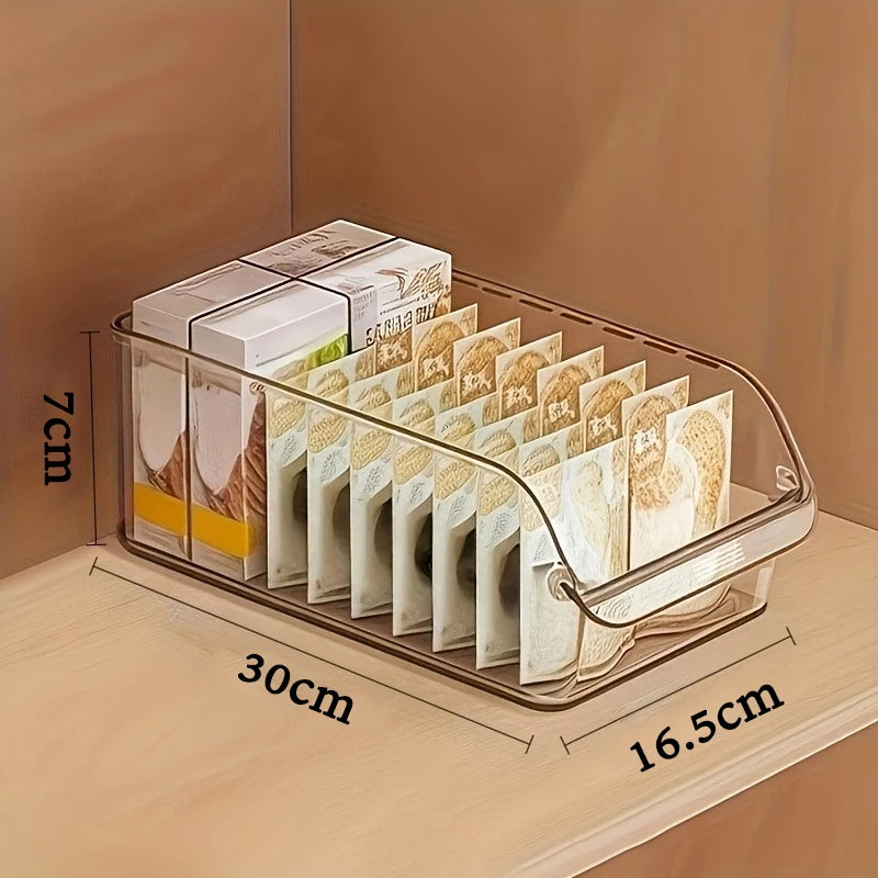 2-Pack Clear Acrylic Cabinet Organizer Bins - Pull-Out Drawer Storage Boxes for Snacks, Kitchen Pantry, Home Closet Organization