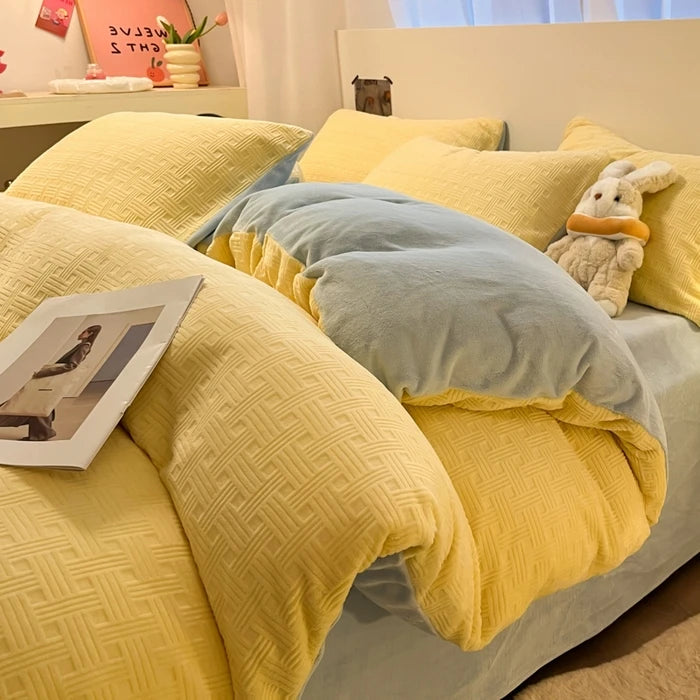1pc Thicken Winter Super Warm Duvet Cover For Double Bed 3D Carving Milk Velvet Comforter Cover Queen funda nordica cama 150