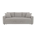 Connie - Boucle Sleeper Sectional Sofa With 2 Toss Pillows - Beige