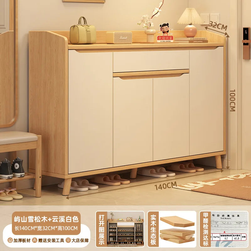 HYS solid wood shoe cabinet, entrance cabinet, new indoor locker at the entrance of the home