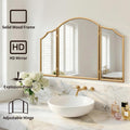 Gold Scalloped Vanity Mirror For Bedroom Wall Decor