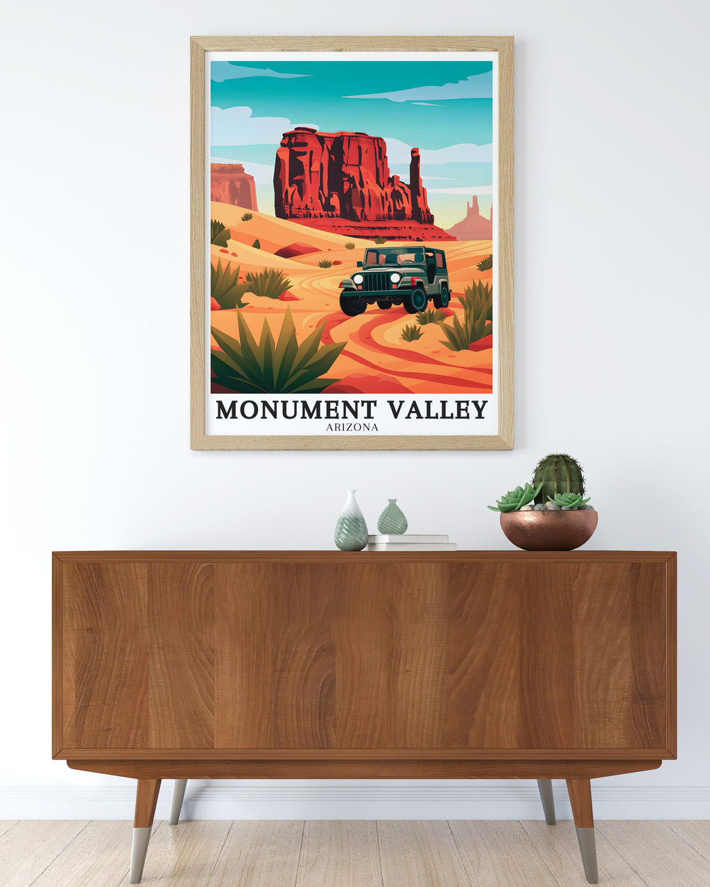 Monument Valley Poster Print - Merrick Butte Art - 17-mile Valley Drive Artwork - Monument Valley Travel Poster -  Arizona Wall Art