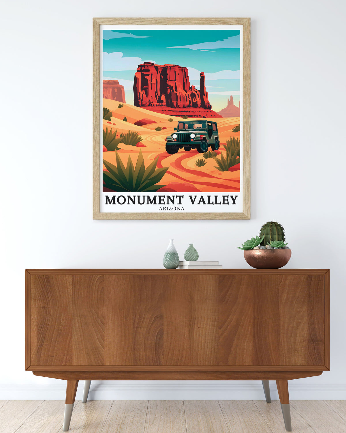 Monument Valley Poster Print - Merrick Butte Art - 17-mile Valley Drive Artwork - Monument Valley Travel Poster -  Arizona Wall Art