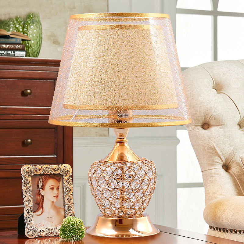 Modern European Crystal Table Lamp for Bedroom