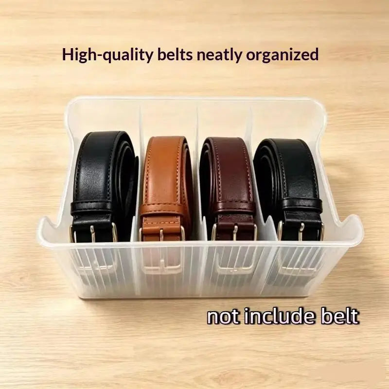 4 Grids Belt Storage Rack Premium Plastic Belt Organizer for Closet Drawer Home Organization Needs