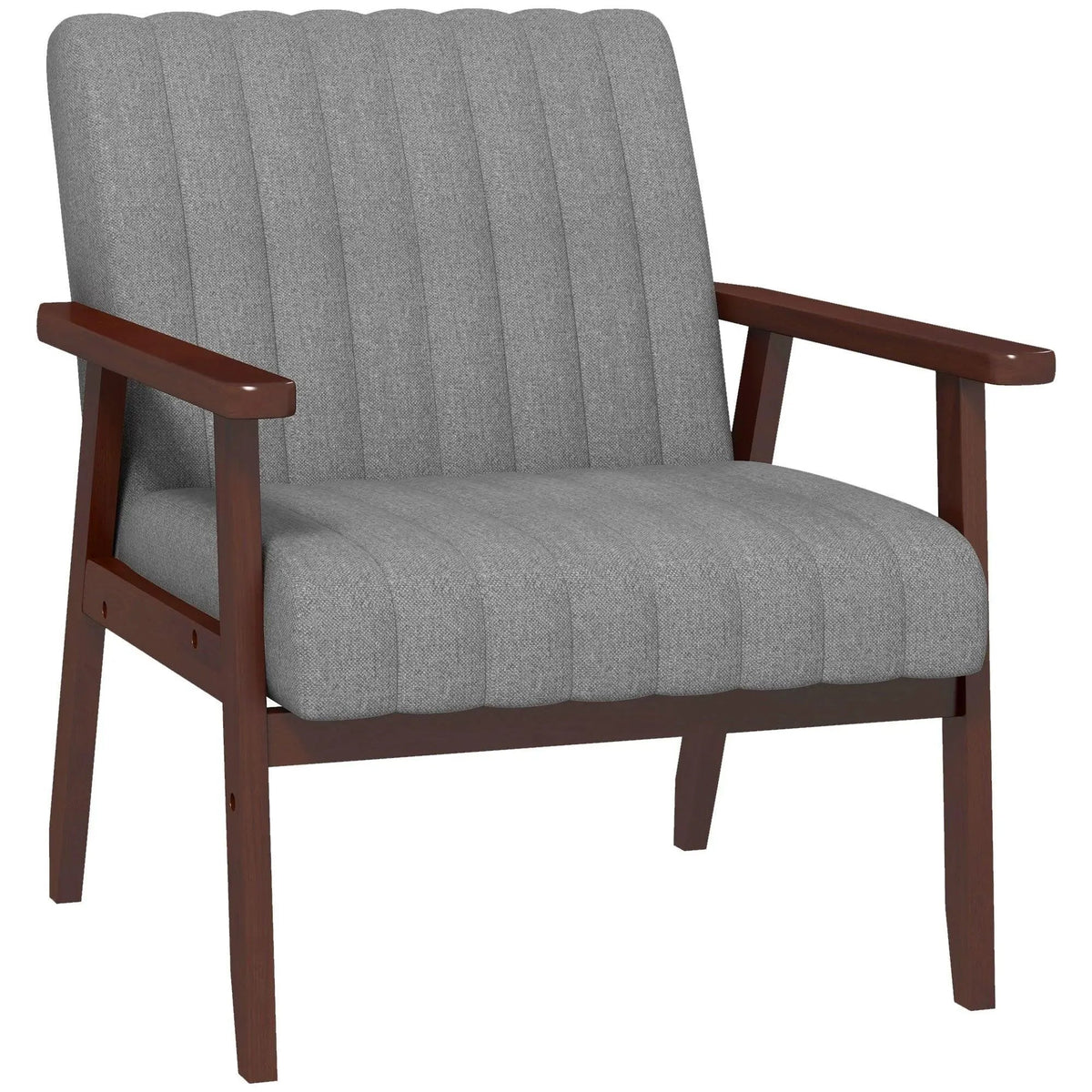 Accent Chair - Tufted Grey Wooden