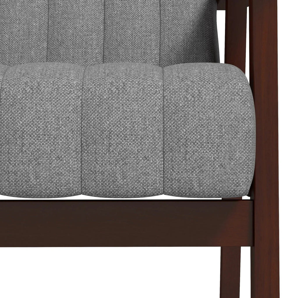 Accent Chair - Tufted Grey Wooden