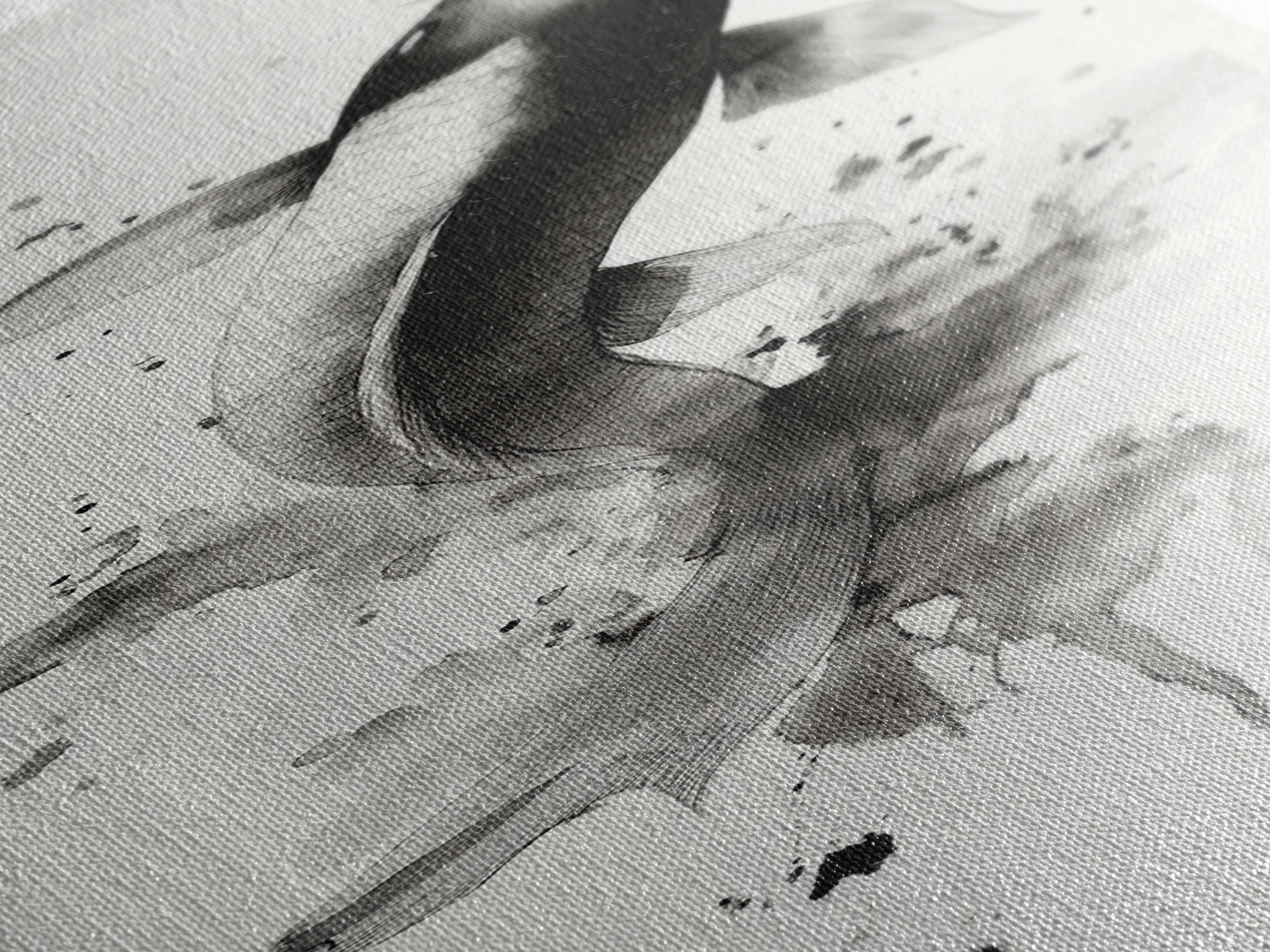 Tall Skinny Koi Fish Painting Print, Black and White Wabi Sabi Wall Art, Koi Fish Wall Decor, Japanese Style Elegant Artwork, Narrow Wall Art