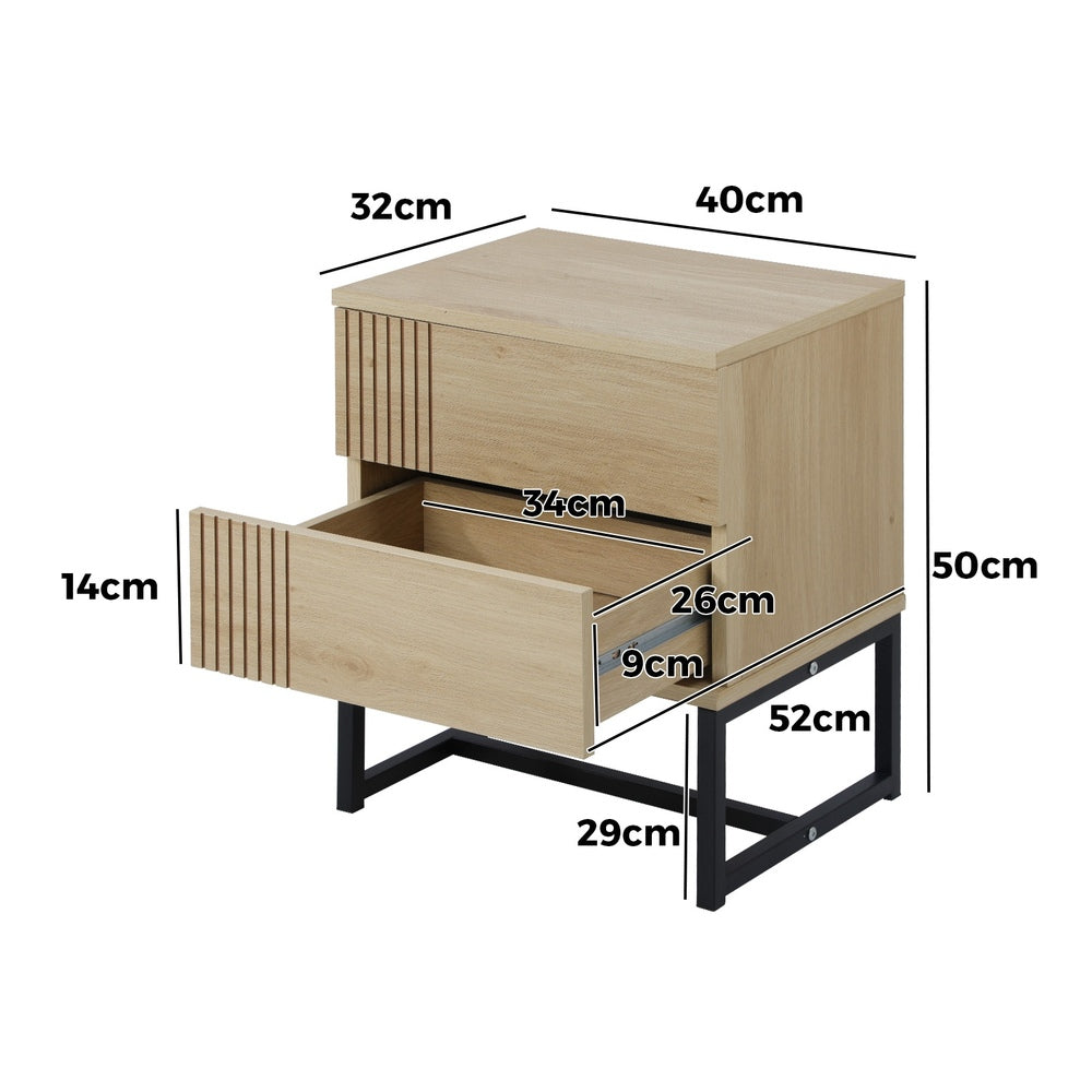 NNEED Set of 2 Bedside Tables Bedroom Metal