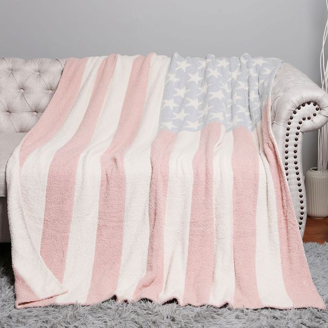 American USA Flag Reversible Throw Blanket