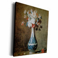 3dRose Flowers in a Blue and White Vase by... - Museum Grade Canvas Wrap (cw_126446)