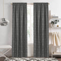 Blake Rod Pocket Window Curtain Panel - 42 Inches Width - Light Filtering - Machine Washable - Geometric Diamond Clipped Design - Textiles & Soft Furnishings - 42x84 - Charcoal