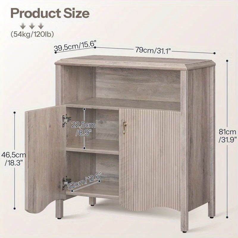 Console Table - Storage Gray