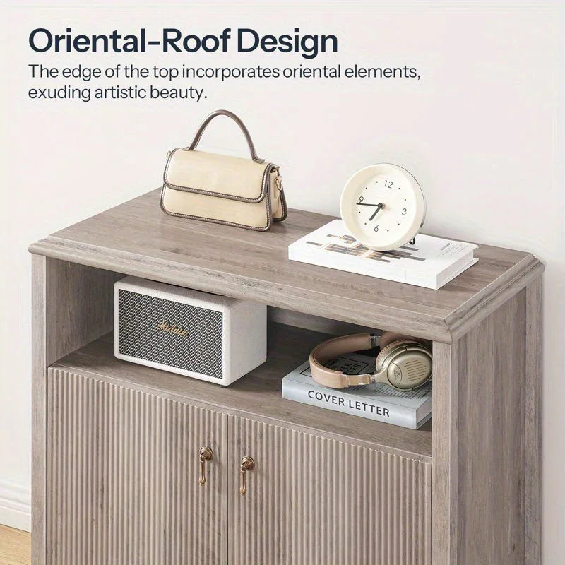 Console Table - Storage Gray