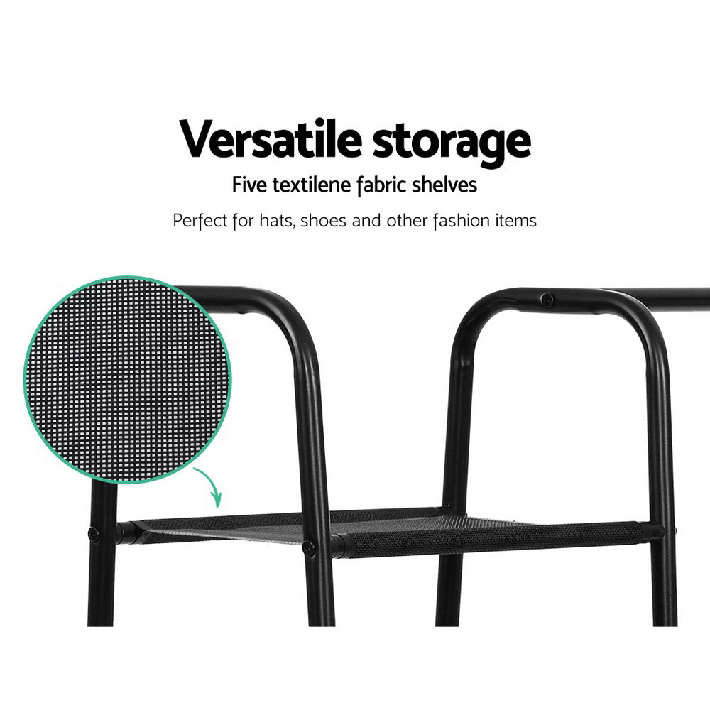 NNEDSZ Portable Clothes Rack Garment Hanging Stand Closet Storage Organiser Shelf Home
