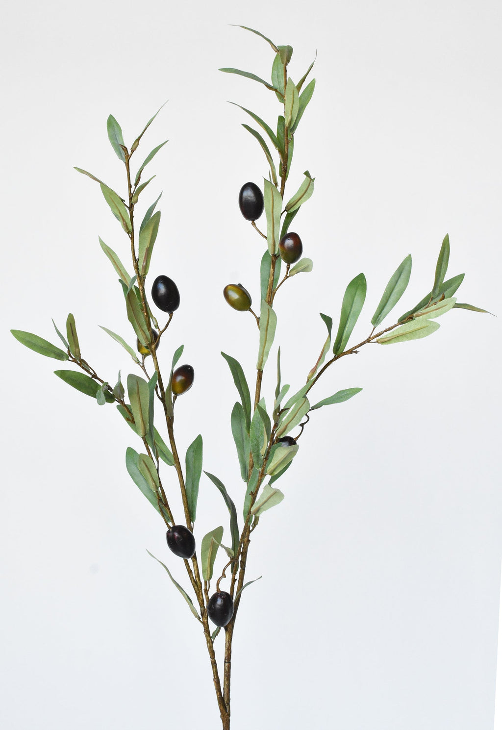 39" Faux Green Olive Leaf Stem