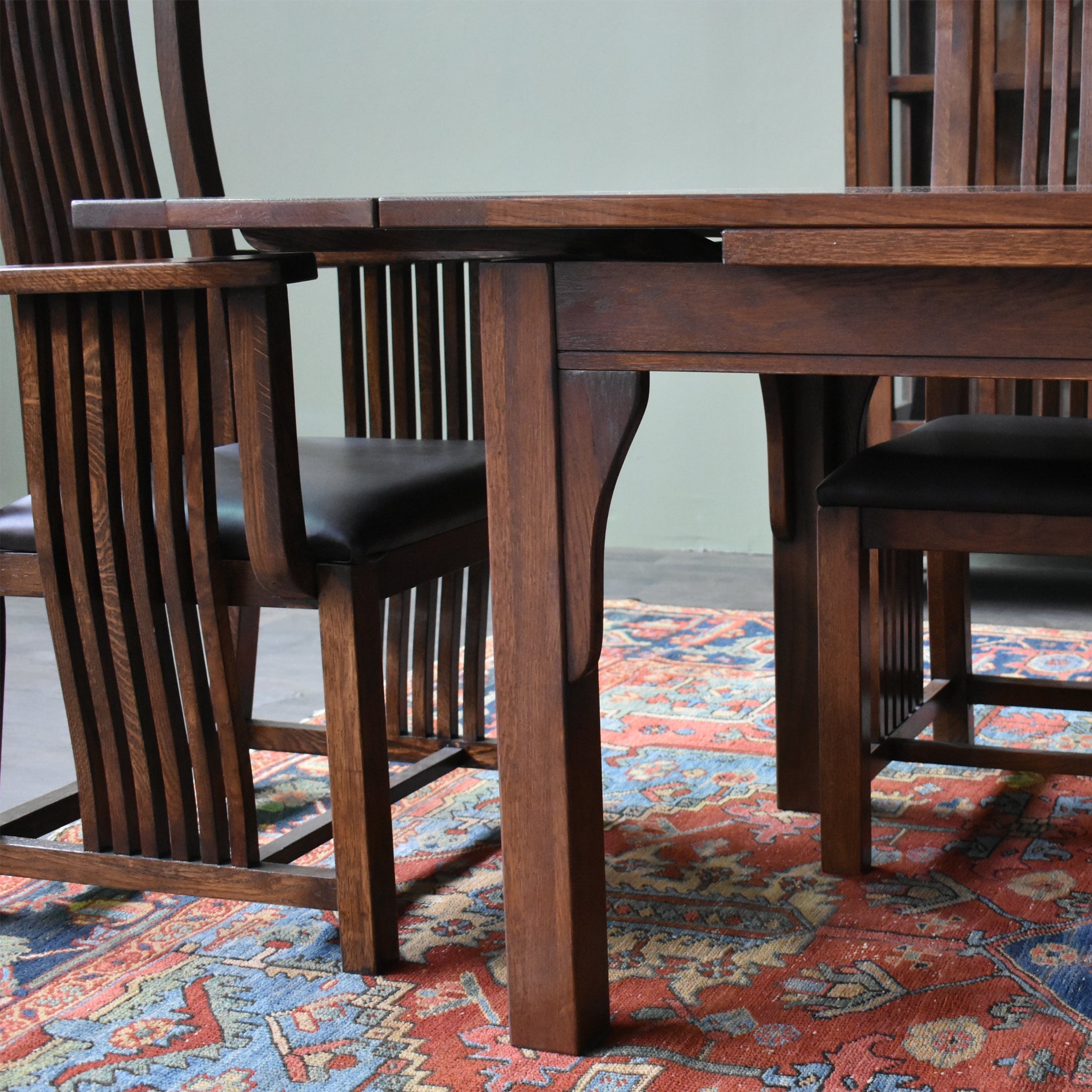 Mission Stow Leaf Table with #240 Chair Dining Set - Dark Oak